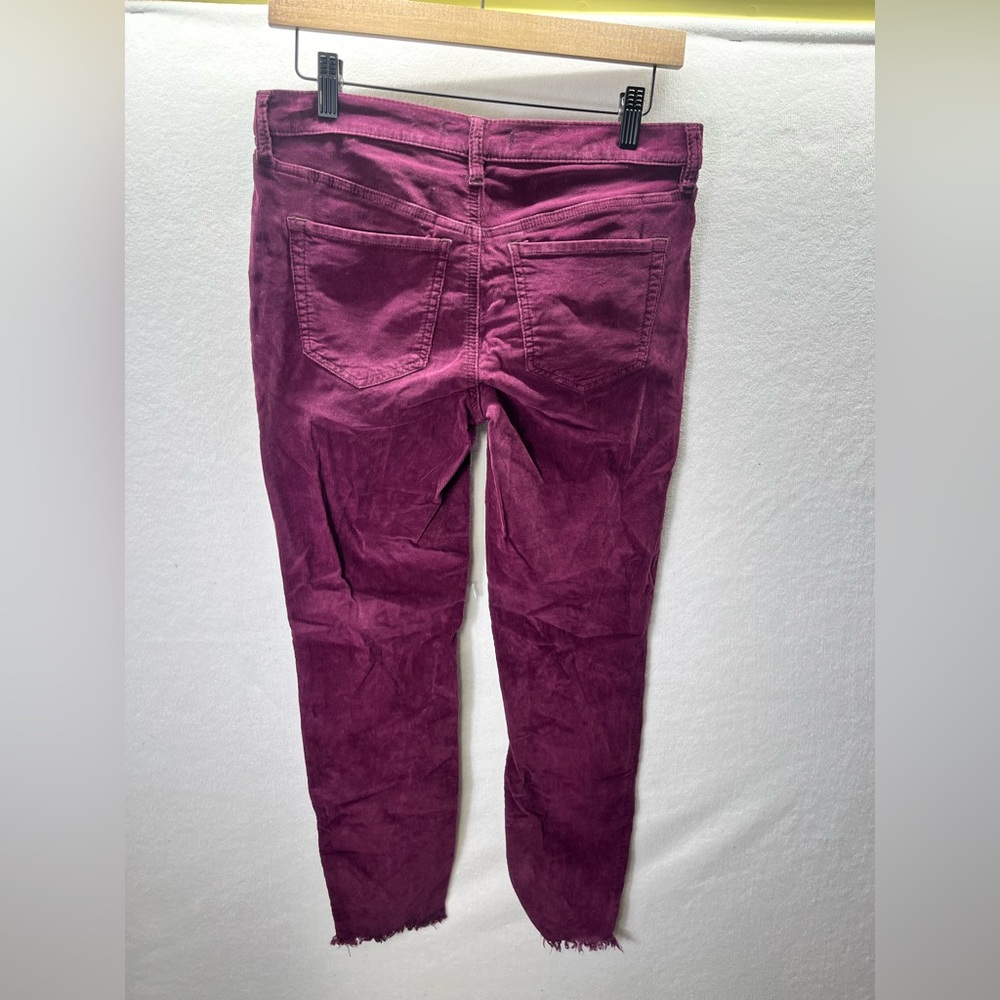 Free People Raw Edge Corduroy Pants Womens 26 Waist Stretch Ankle Cute 2331 - Picture 9 of 10